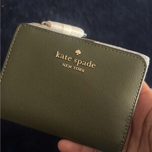 Kate Spade Green Wallet with Gold Accents